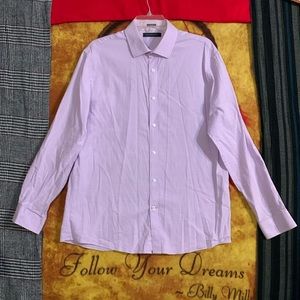 TOMMY HILFIGER-men’s fuscia cotton SLIM FIT long sleeve dress shirt